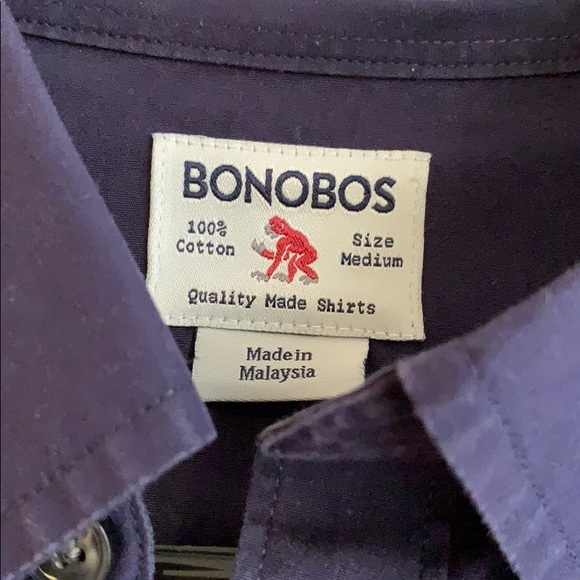 Men’s Bonobos Solid Navy Button Down - Picture 2 of 2